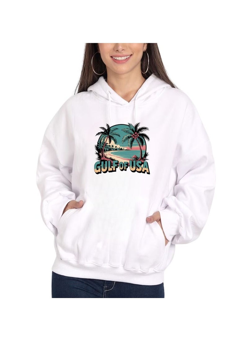 USA Printed Women's Hoodies–Full Sleeve,Soft Cotton Fabric|Comfortable&Stylish|Casual Hoodies For Everyday Wear|Hoodies For Women