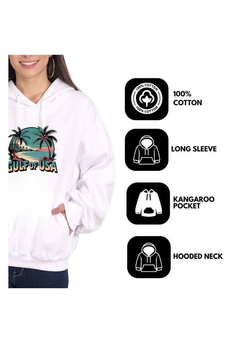USA Printed Women's Hoodies–Full Sleeve,Soft Cotton Fabric|Comfortable&Stylish|Casual Hoodies For Everyday Wear|Hoodies For Women