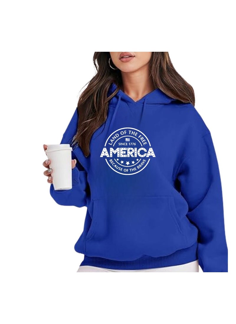USA Printed Women's Hoodies–Full Sleeve,Soft Cotton Fabric|Comfortable&Stylish|Casual Hoodies For Everyday Wear|Hoodies For Women