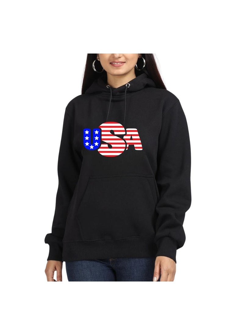 USA Printed Women's Hoodies–Full Sleeve,Soft Cotton Fabric|Comfortable&Stylish|Casual Hoodies For Everyday Wear|Hoodies For Women
