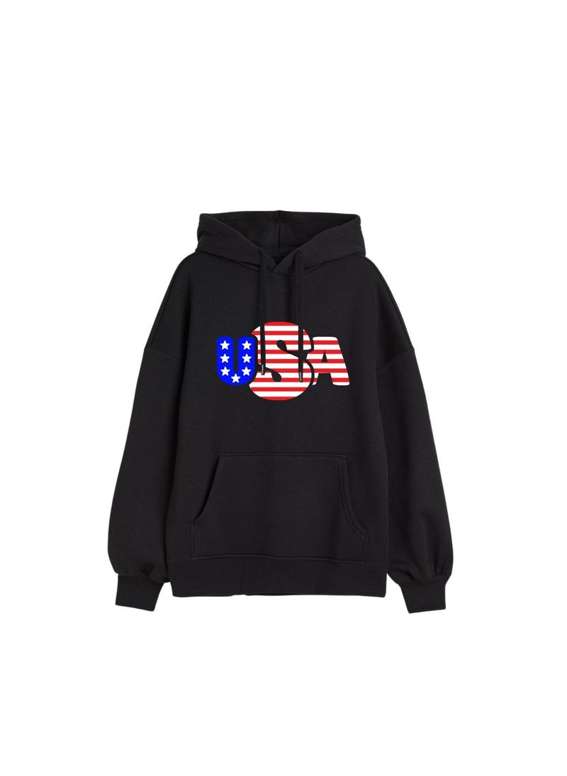 USA Printed Women's Hoodies–Full Sleeve,Soft Cotton Fabric|Comfortable&Stylish|Casual Hoodies For Everyday Wear|Hoodies For Women