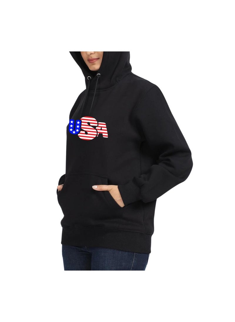 USA Printed Women's Hoodies–Full Sleeve,Soft Cotton Fabric|Comfortable&Stylish|Casual Hoodies For Everyday Wear|Hoodies For Women