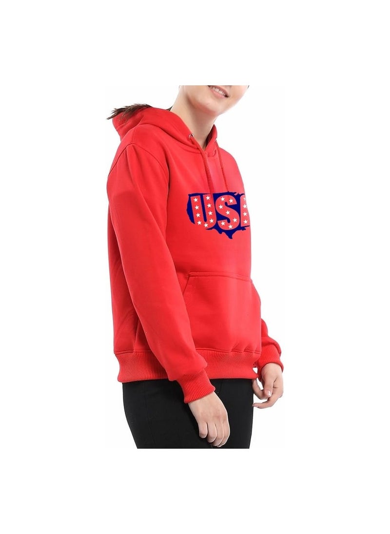 USA Printed Women's Hoodies–Full Sleeve,Soft Cotton Fabric|Comfortable&Stylish|Casual Hoodies For Everyday Wear|Hoodies For Women