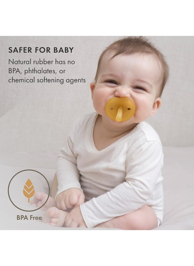 Natursutten 2 Pack BPA Free Natural Rubber Pacifier, Butterfly Rounded, 12 Months and Above