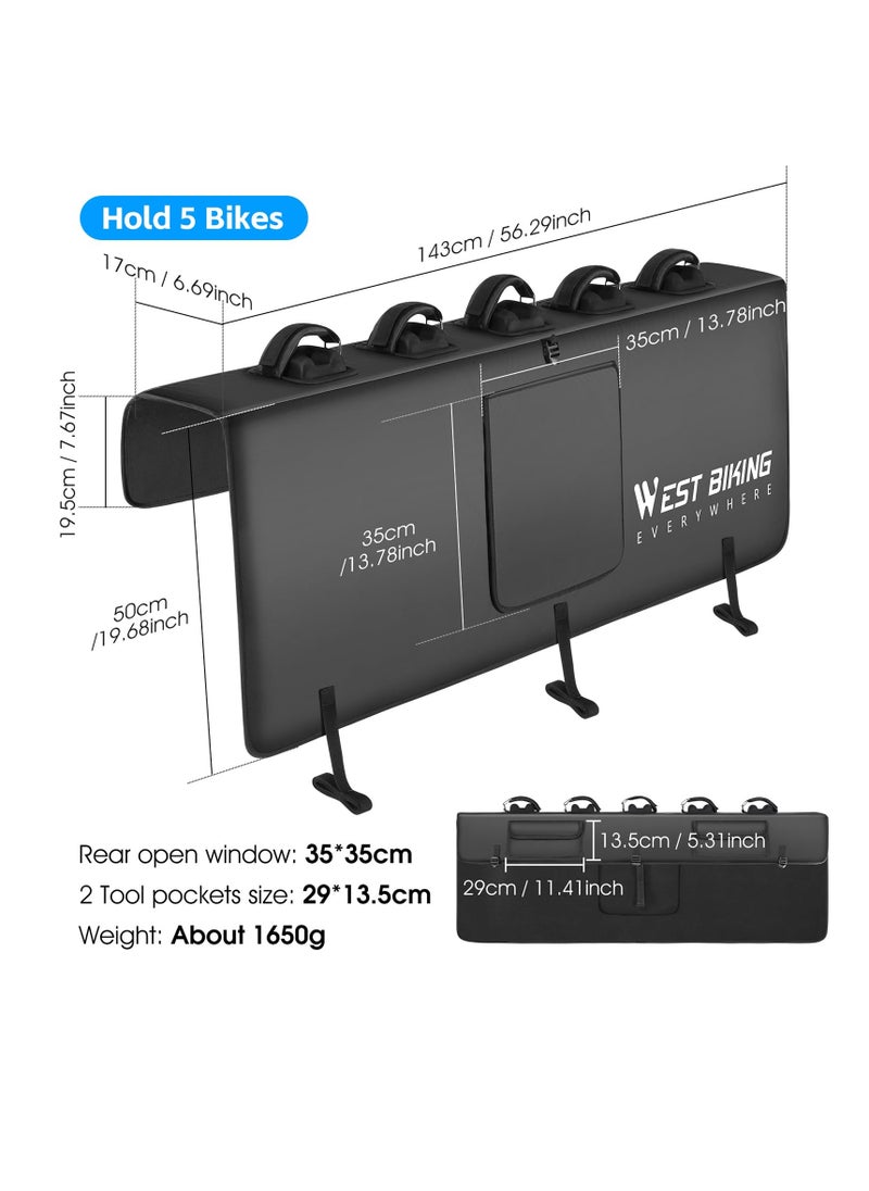 Bike Pads for Pickup Truck, Tailgate with Secure Bike Frame Straps, Tailgate Protection Pad for Bike and Truck, Tailgate Protection Cover for Mountain Bike on Most Full-Size Trucks