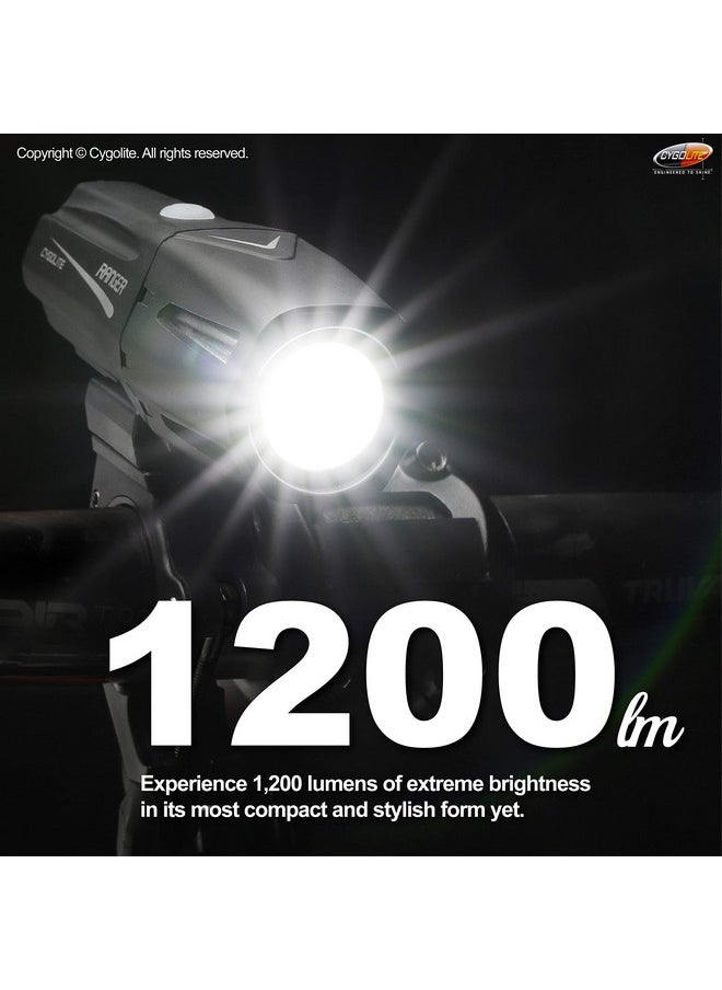 Ranger 1,200 Lumen Bike Light 5 Night & 3 Daytime Modes Compact & Durable Ip67 Waterproof Secured Hard Mount Usb Rechargeable Headlight For Road, Mountain, Commuter Bicycles