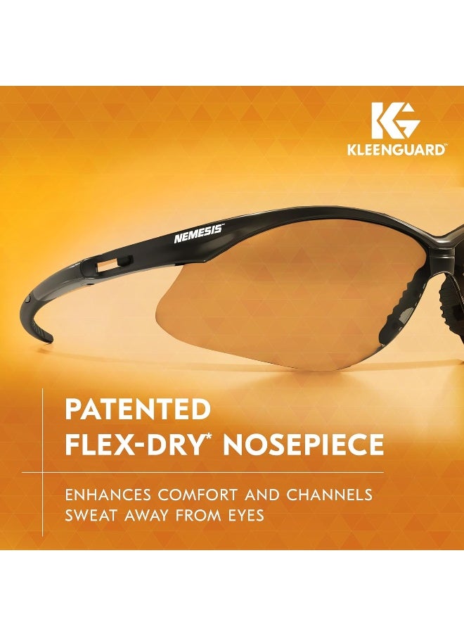KLEENGUARD Jackson Safety V30 Nemesis Safety Glasses (25685), Indoor/Outdoor Lens with Black Frame, 12 Pairs/Case