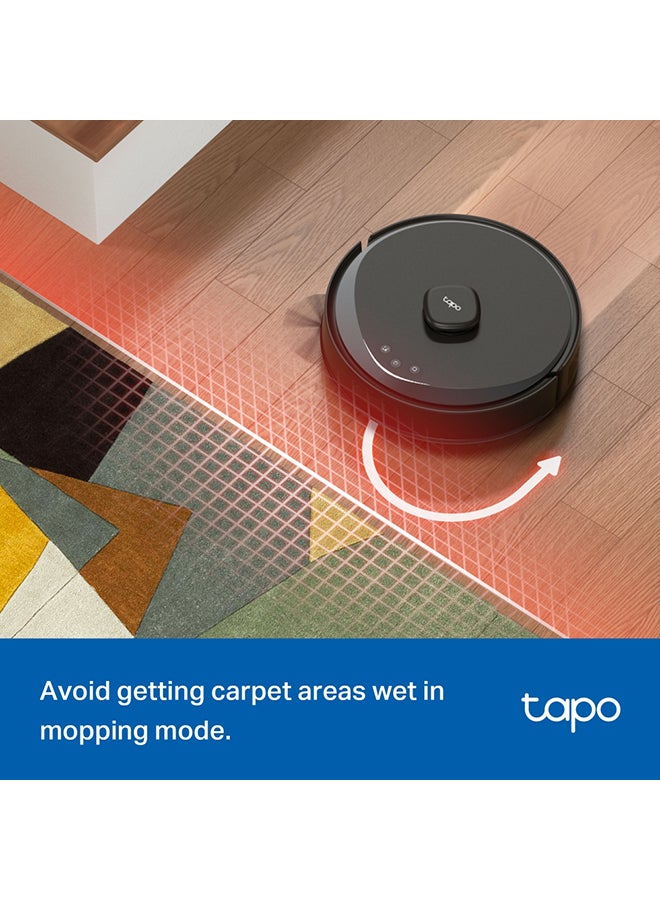 Tapo RV30 Max 5300Pa Hyper Suction Robot Vacuum & Mop with LiDAR+IMU Dual Navigation, Auto-Empty Dock, Smart Cleaning, Multi-Floor Mapping, Carpet Avoidance, and Voice Control for Effortless, Spotless Home Cleaning 45 W Tapo RV30 Max Black