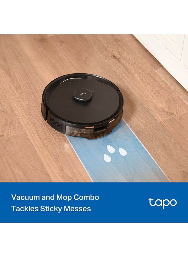 Tapo RV30 Max 5300Pa Hyper Suction Robot Vacuum & Mop with LiDAR+IMU Dual Navigation, Auto-Empty Dock, Smart Cleaning, Multi-Floor Mapping, Carpet Avoidance, and Voice Control for Effortless, Spotless Home Cleaning 45 W Tapo RV30 Max Black