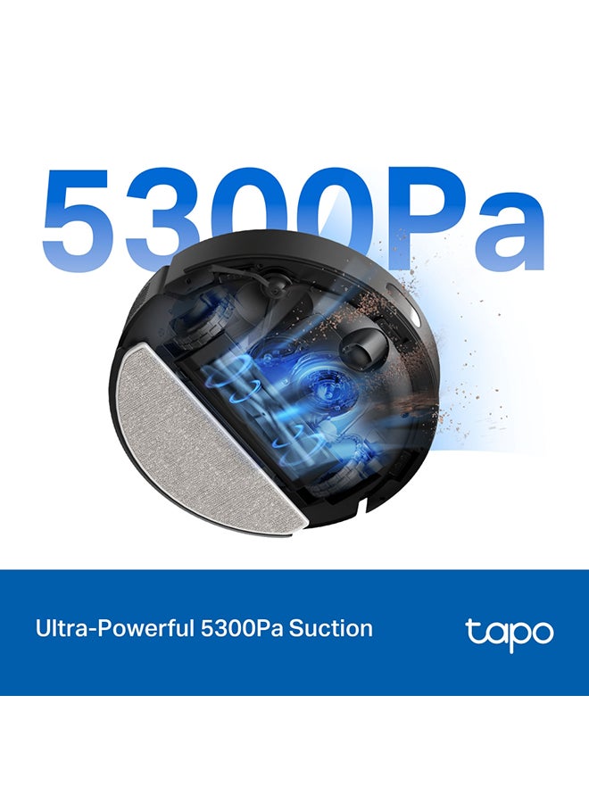 Tapo RV30 Max Plus 5300Pa Hyper Suction Robot Vacuum & Mop with Smart Auto-Empty Dock, LiDAR Navigation, Multi-Floor Mapping, and Voice Control for Effortless Home Cleaning 45 W Tapo RV30 Max Plus Black