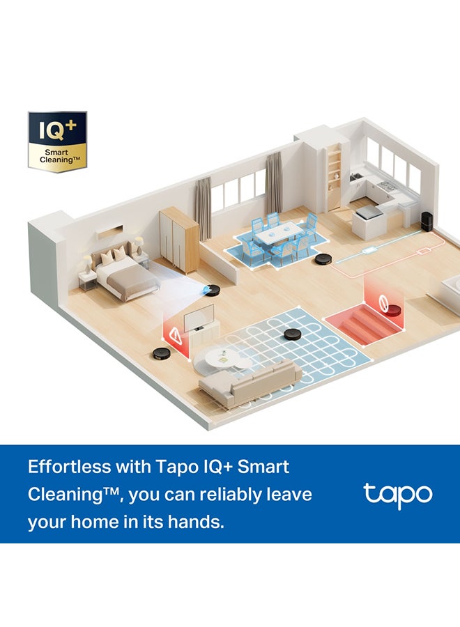 Tapo RV30 Max Plus 5300Pa Hyper Suction Robot Vacuum & Mop with Smart Auto-Empty Dock, LiDAR Navigation, Multi-Floor Mapping, and Voice Control for Effortless Home Cleaning 45 W Tapo RV30 Max Plus Black
