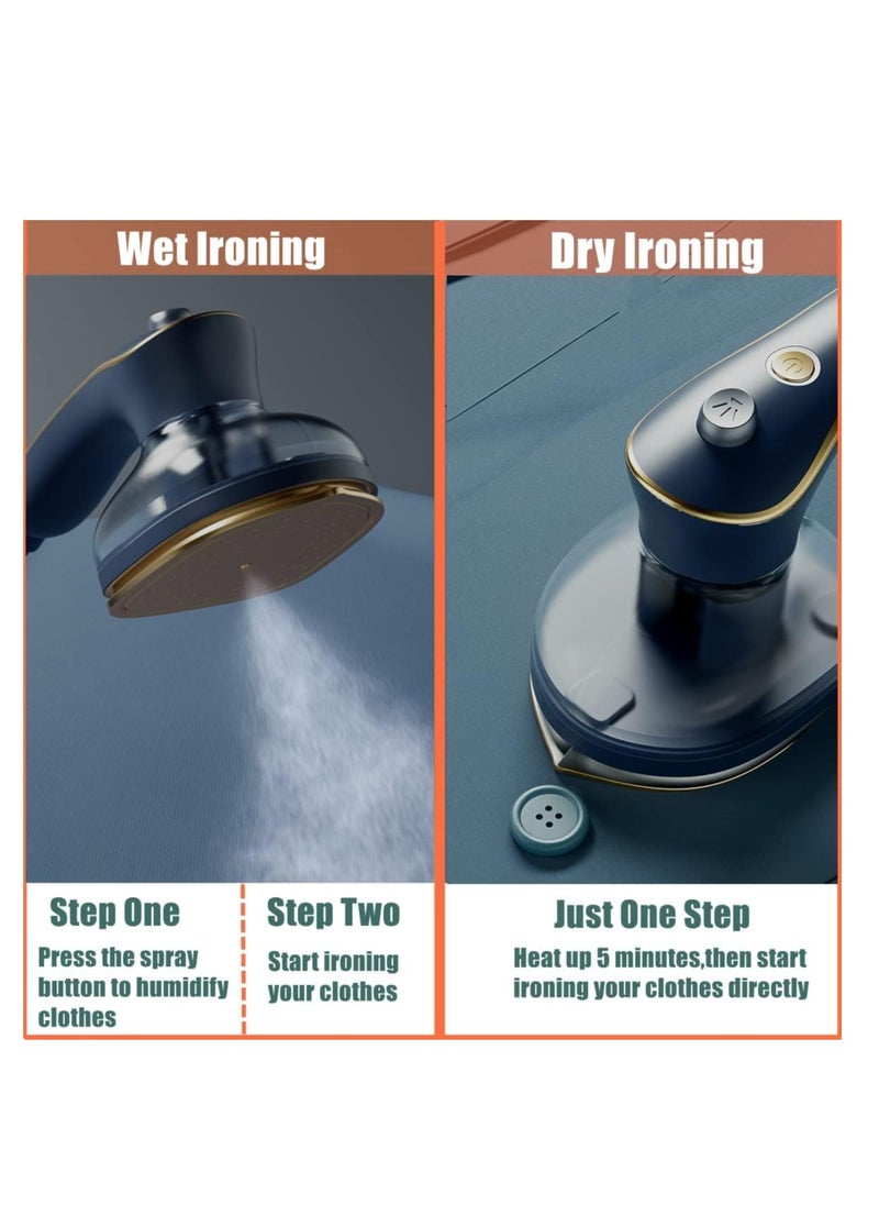 Travel Iron Mini with Steam, Travel Mini Steam Iron, Handheld Steamer Iron Portable Mini Iron Steamer, Garment Fabric Wrinkles Remover Support Dry And Wet Ironing for Home Business Travel