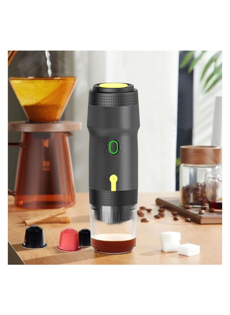 3-in-1 Electric Espresso Machine Portable - 20Bar Capsules Ground Coffee Extraction, Fast Heating Electric Coffee Machine with USB & Vehicle Charger for Travel