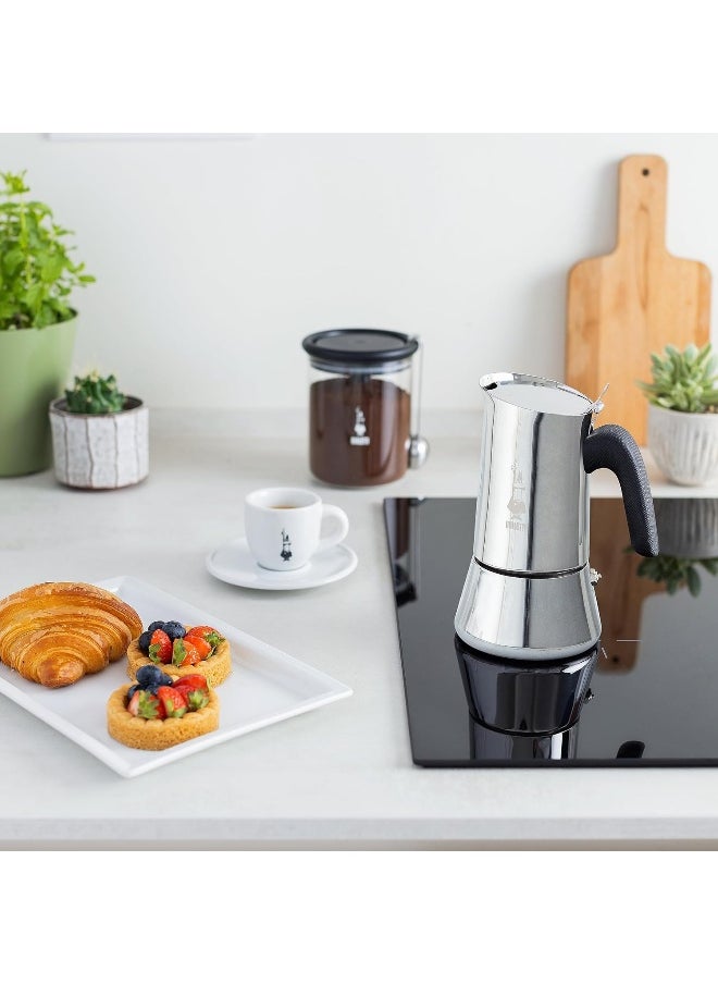 Bialetti - New Venus Induction, Stovetop Coffee Maker, Suitable for all Types of Hobs, Stainless Steel, Silver, 4 Cups (5.7 Oz)