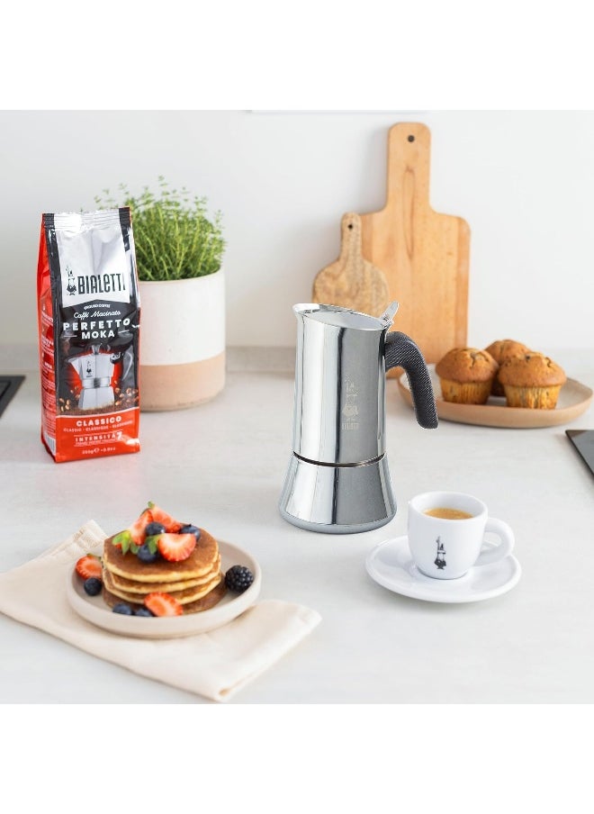 Bialetti - New Venus Induction, Stovetop Coffee Maker, Suitable for all Types of Hobs, Stainless Steel, Silver, 4 Cups (5.7 Oz)