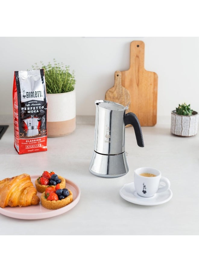 Bialetti - New Venus Induction, Stovetop Coffee Maker, Suitable for all Types of Hobs, Stainless Steel, Silver, 4 Cups (5.7 Oz)
