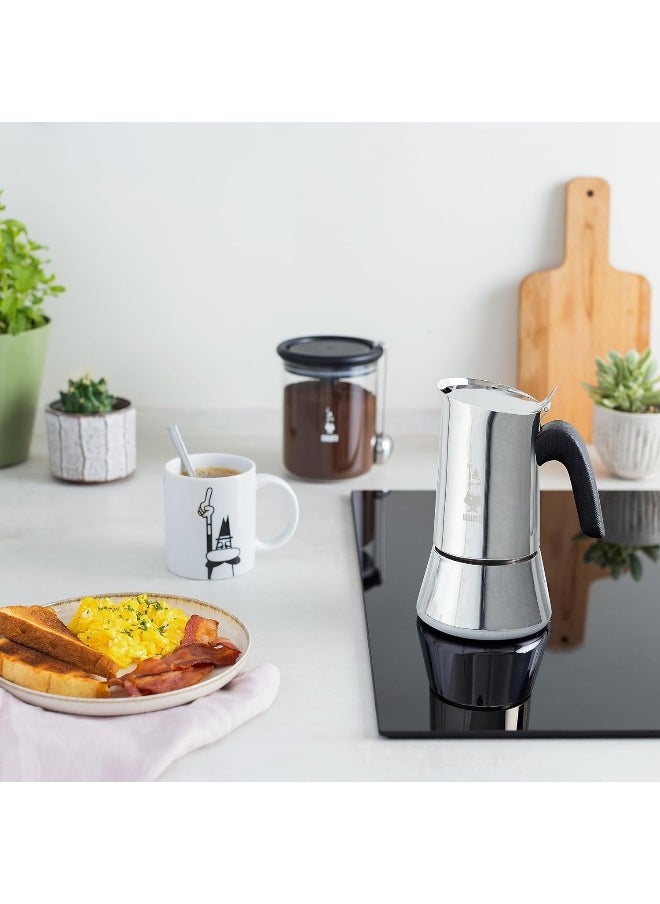 Bialetti - New Venus Induction, Stovetop Coffee Maker, Suitable for all Types of Hobs, Stainless Steel, Silver, 4 Cups (5.7 Oz)