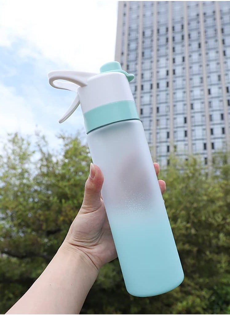 Mist Spray Water Bottle, 650ml Sports Water Bottle Reusable Fitness Water Jug Multifunctional Spray Water Cup with Mist Hydration