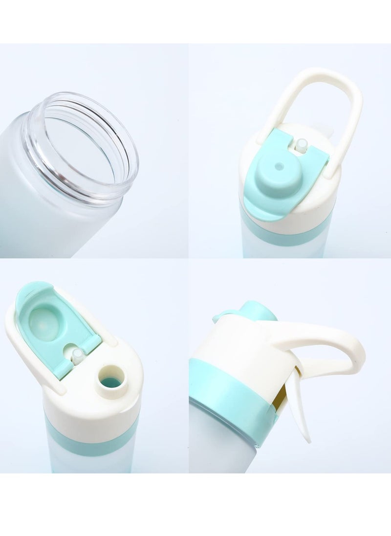 Mist Spray Water Bottle, 650ml Sports Water Bottle Reusable Fitness Water Jug Multifunctional Spray Water Cup with Mist Hydration
