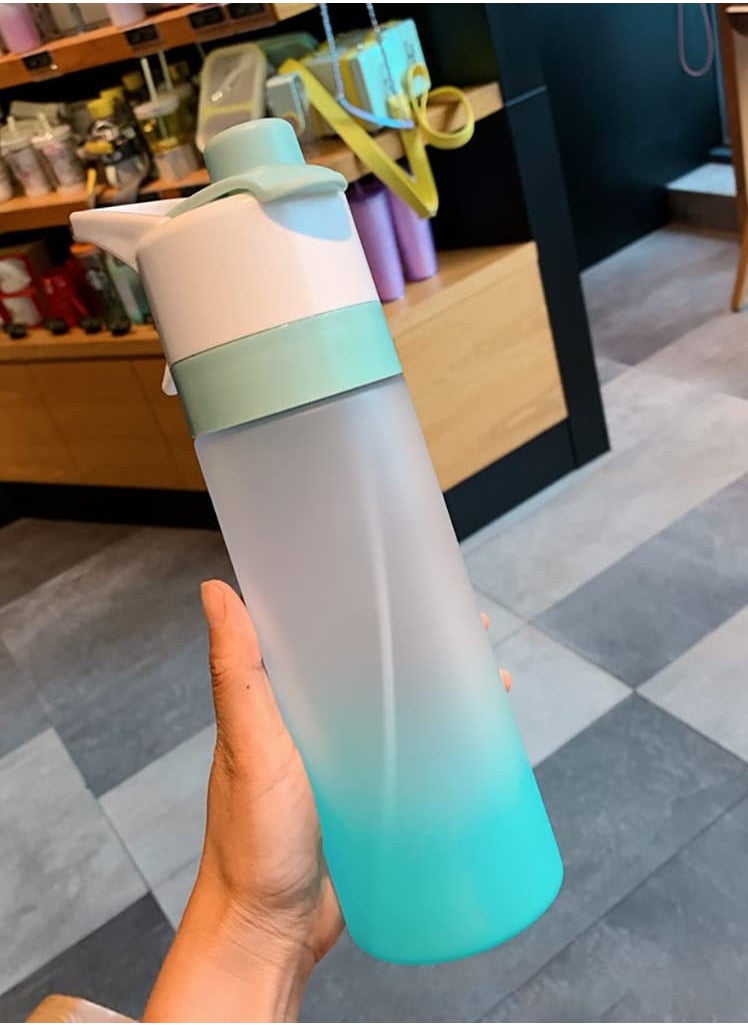 Mist Spray Water Bottle, 650ml Sports Water Bottle Reusable Fitness Water Jug Multifunctional Spray Water Cup with Mist Hydration