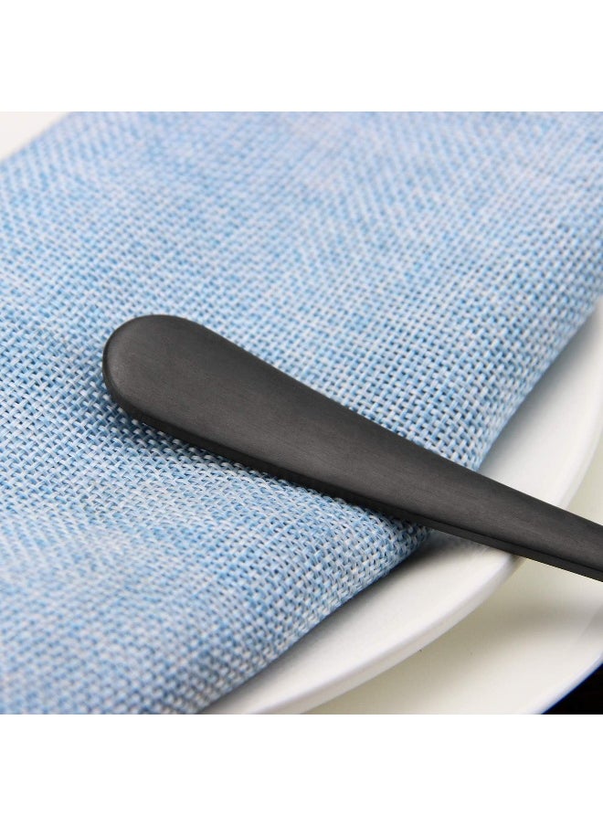 AOOSY Serving Spoons, Matte Black X-Large Spoons, 6 Pieces 9.8 Inches Serving Tablespoons, Stainless Steel Solid Buffet Banquet Flatware Kitchen Basics Serving Spoon Big Ladle Spoon