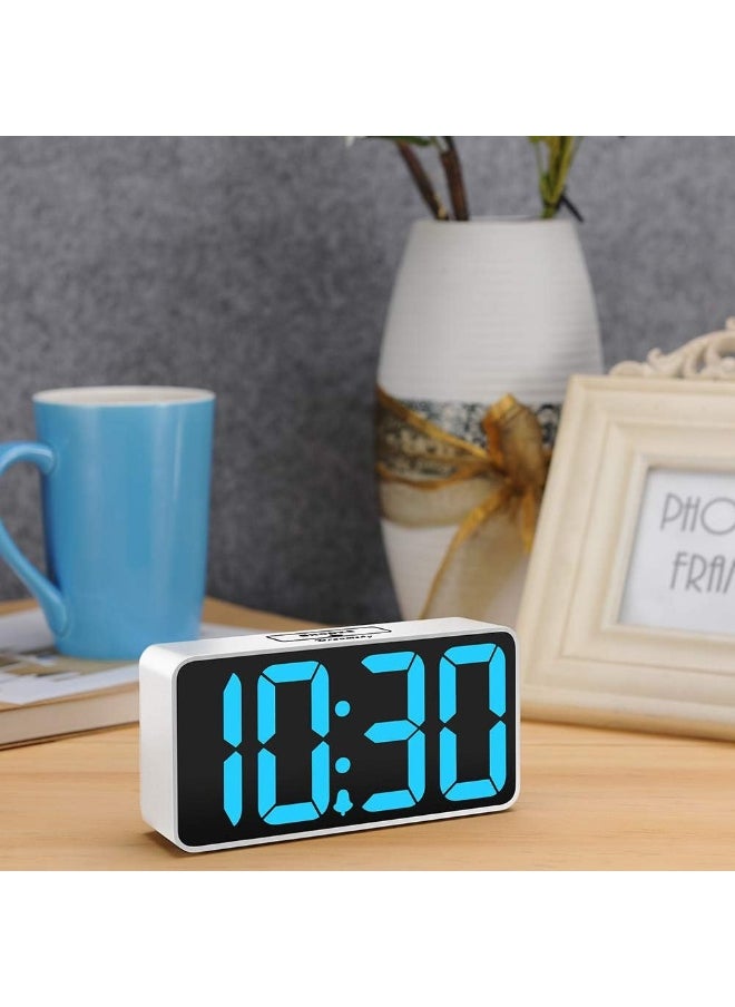 DreamSky Small Digital Alarm Clock for Bedroom, Large Big Numbers Display with Brightness Dimmer, Electric Bedside Desk Clock with USB Charging Port, Adjustable Alarm Volume, 12/24Hr, Snooze