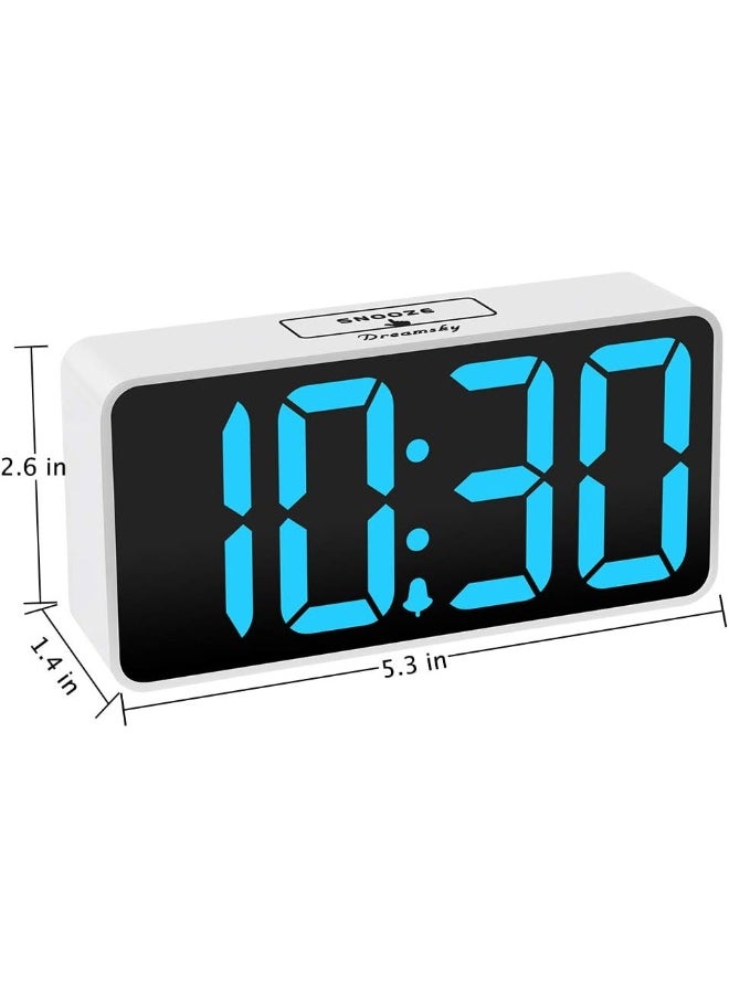 DreamSky Small Digital Alarm Clock for Bedroom, Large Big Numbers Display with Brightness Dimmer, Electric Bedside Desk Clock with USB Charging Port, Adjustable Alarm Volume, 12/24Hr, Snooze