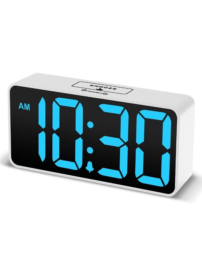 DreamSky Small Digital Alarm Clock for Bedroom, Large Big Numbers Display with Brightness Dimmer, Electric Bedside Desk Clock with USB Charging Port, Adjustable Alarm Volume, 12/24Hr, Snooze