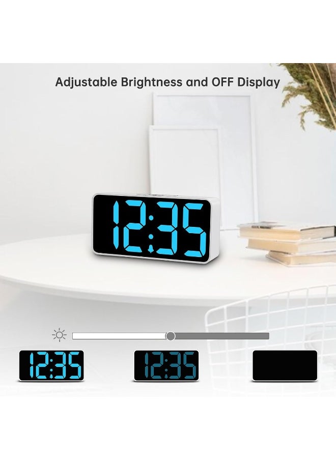DreamSky Small Digital Alarm Clock for Bedroom, Large Big Numbers Display with Brightness Dimmer, Electric Bedside Desk Clock with USB Charging Port, Adjustable Alarm Volume, 12/24Hr, Snooze