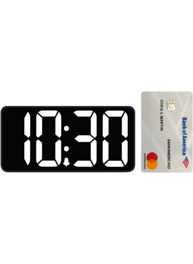 DreamSky Compact Digital Alarm Clock with USB Port for Charging, Adjustable Brightness Dimmer, Bold Digit Display,12/24Hr, Snooze (White)