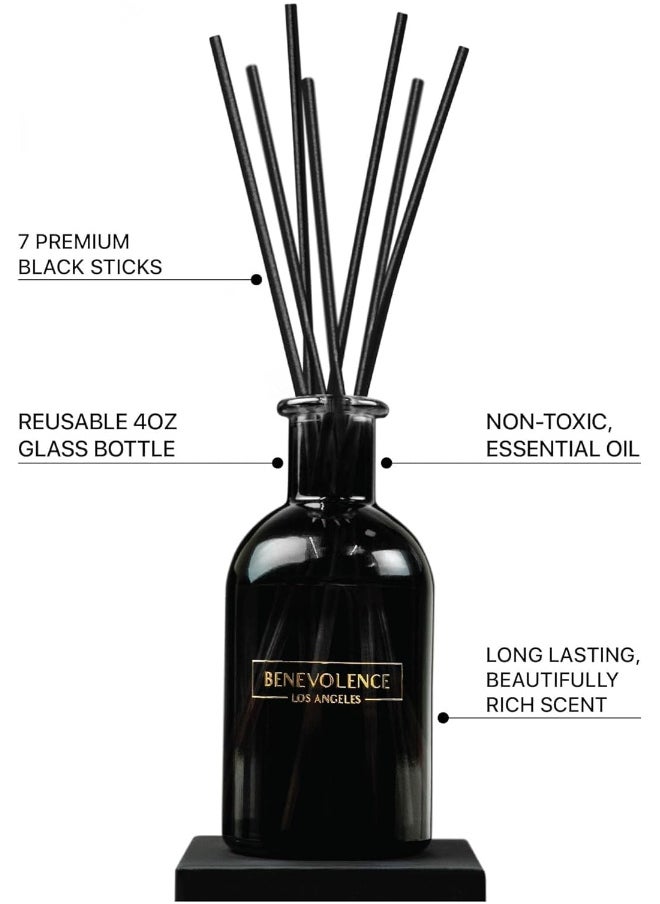 Benevolence LA Reed Diffuser Set, Lavender & Eucalyptus Fragrance Diffuser, Aromatherapy Diffuser, Scented Oil Reed Diffuser Sticks, Scented Sticks Diffuser, Stress Relief and Promote Relaxation