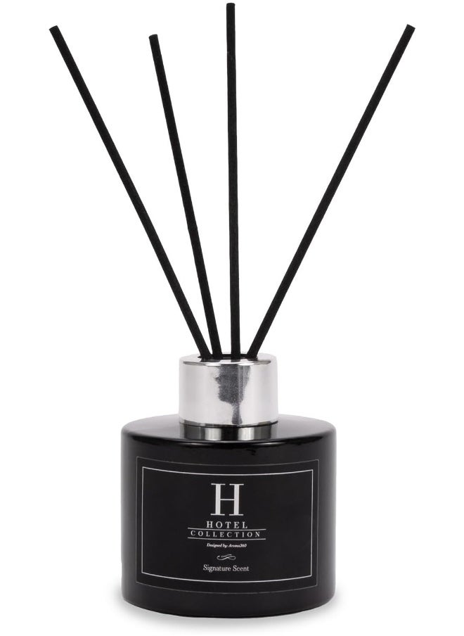 Aroma360 Black Velvet Reed Diffuser Set, Luxury Hotel Inspired Home Diffuser with Hints of Zesty Citrus, Juicy Black Fig, and Floral Rose, Lasting 4 Month Longevity, 100mL