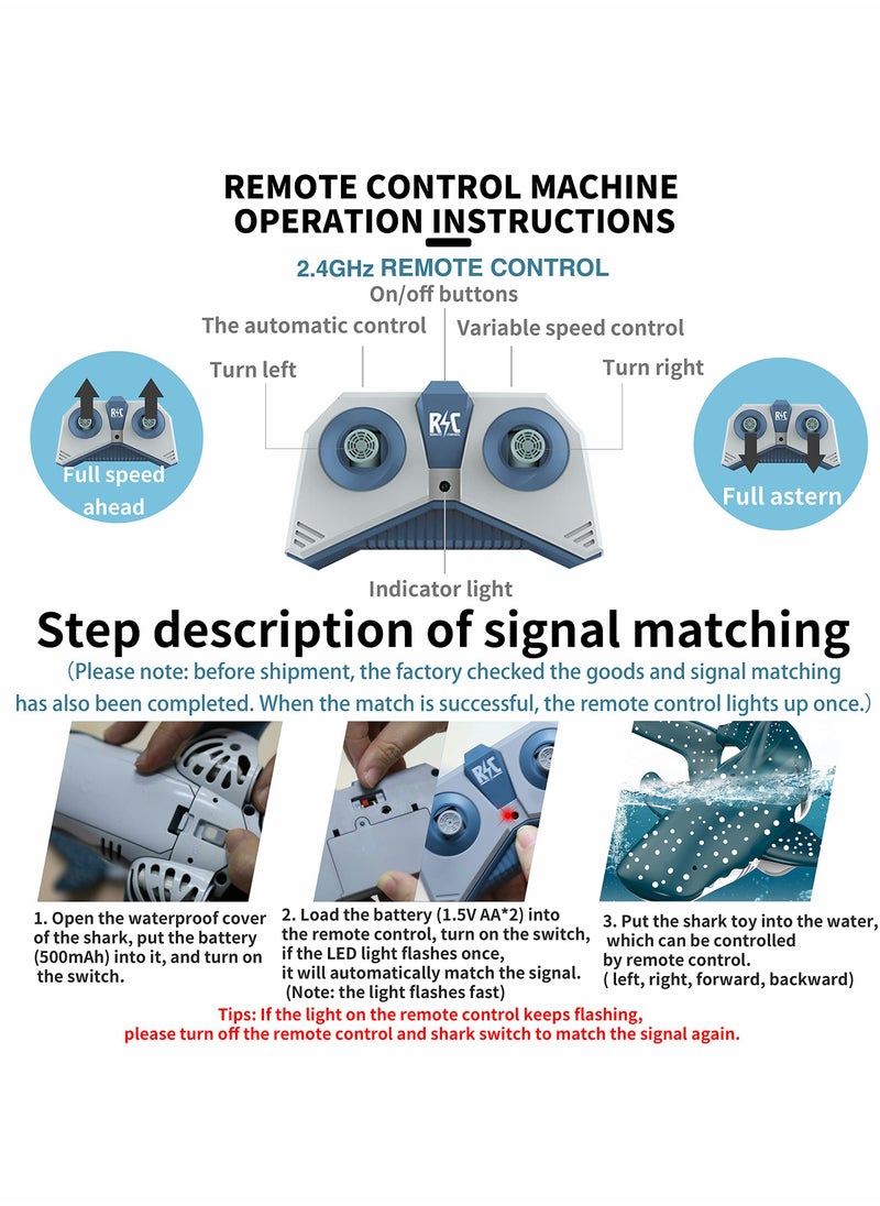 Remote Control Shark Toy 2.4GHz High Simulation Shark Toys