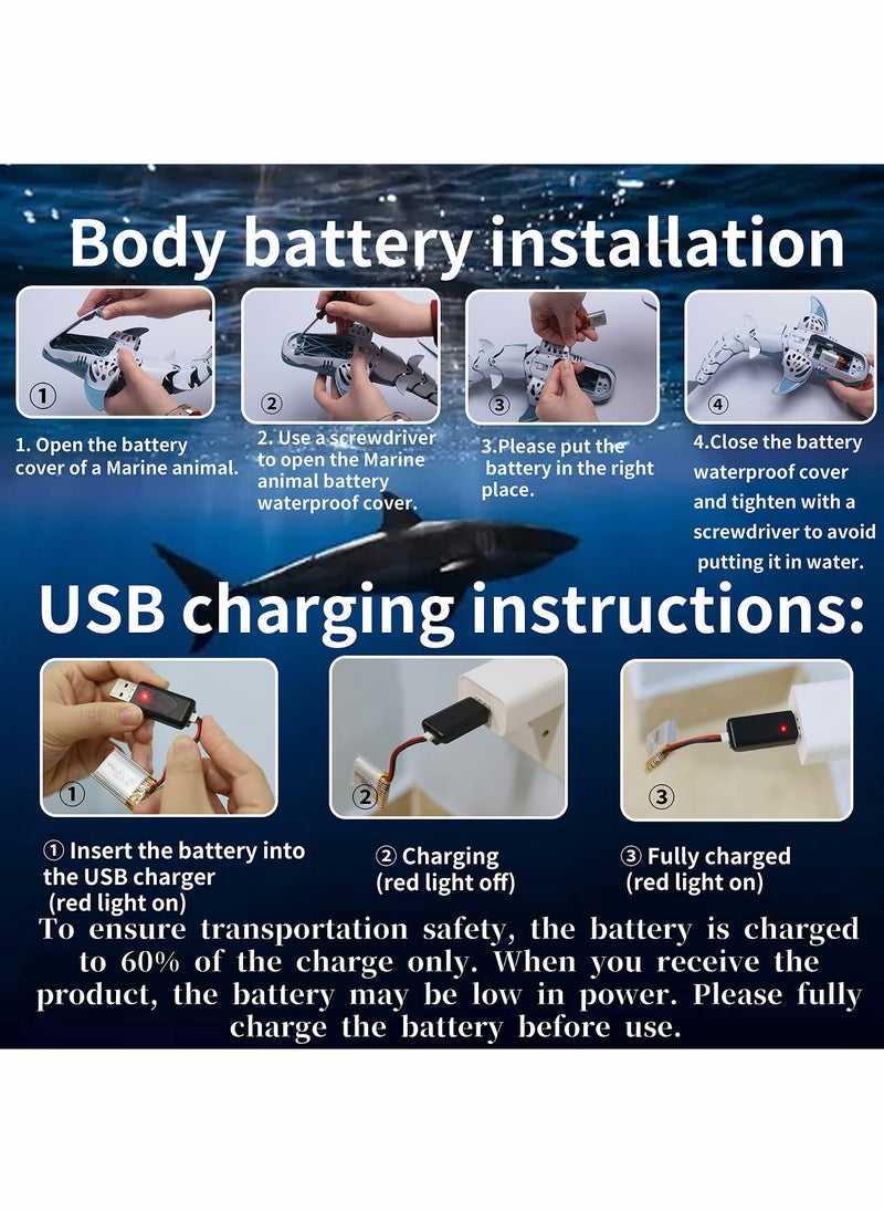 Remote Control Shark Toy 2.4GHz High Simulation Shark Toys