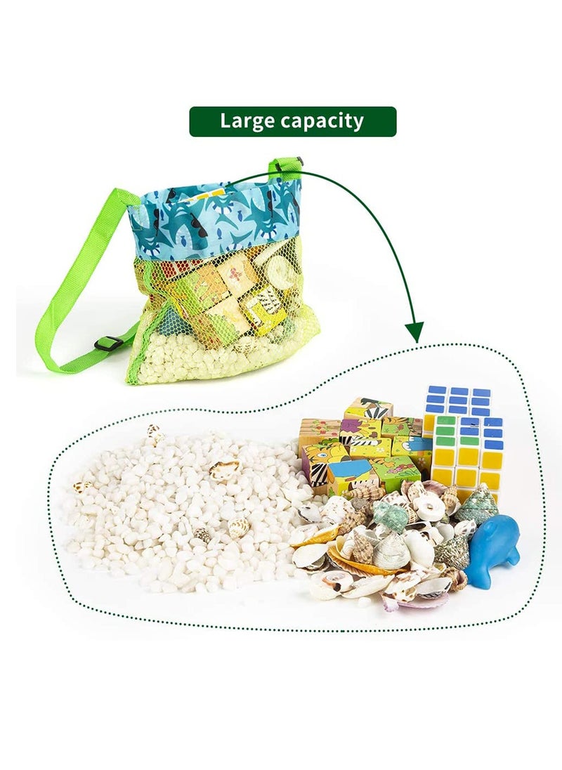 Beach Toys Shell Bags, Beach Bag for Kids Colorful Mesh Beach Bags Kids Seashell Mesh Bag for Kids Toy Storage Shell Fruit Vegetable Or Toys, Package include 5 Pcs