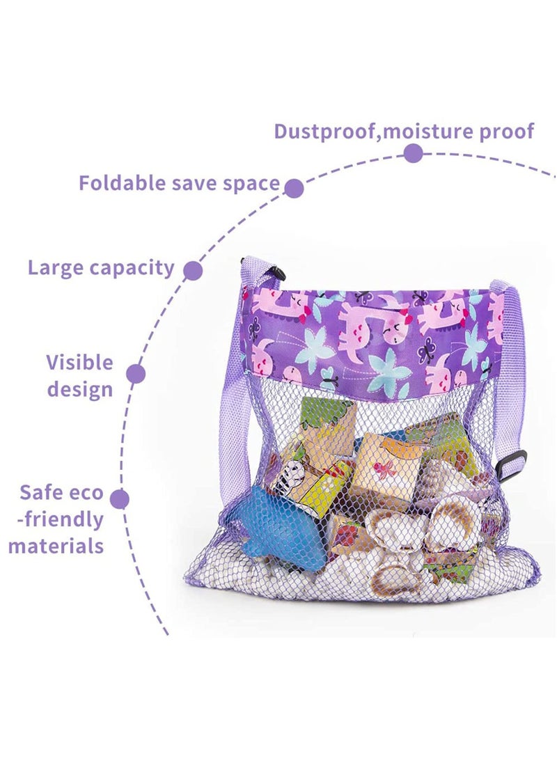 Beach Toys Shell Bags, Beach Bag for Kids Colorful Mesh Beach Bags Kids Seashell Mesh Bag for Kids Toy Storage Shell Fruit Vegetable Or Toys, Package include 5 Pcs