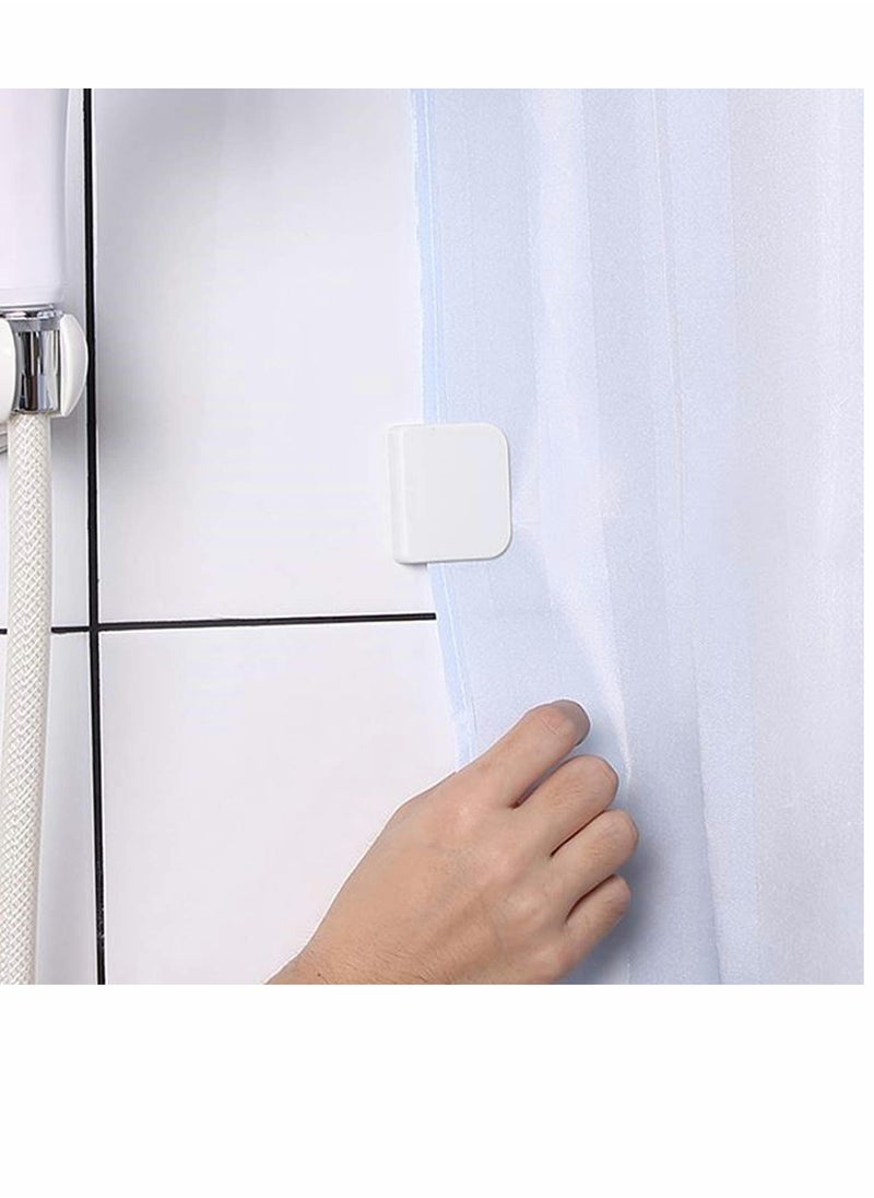 Shower Curtain Clips Self-Adhesive Anti Splash Spill Guard Curtain Stop Clip Windproof Bathroom Water Leaking Guard Clips - U Shape Fixed 4 Pieces