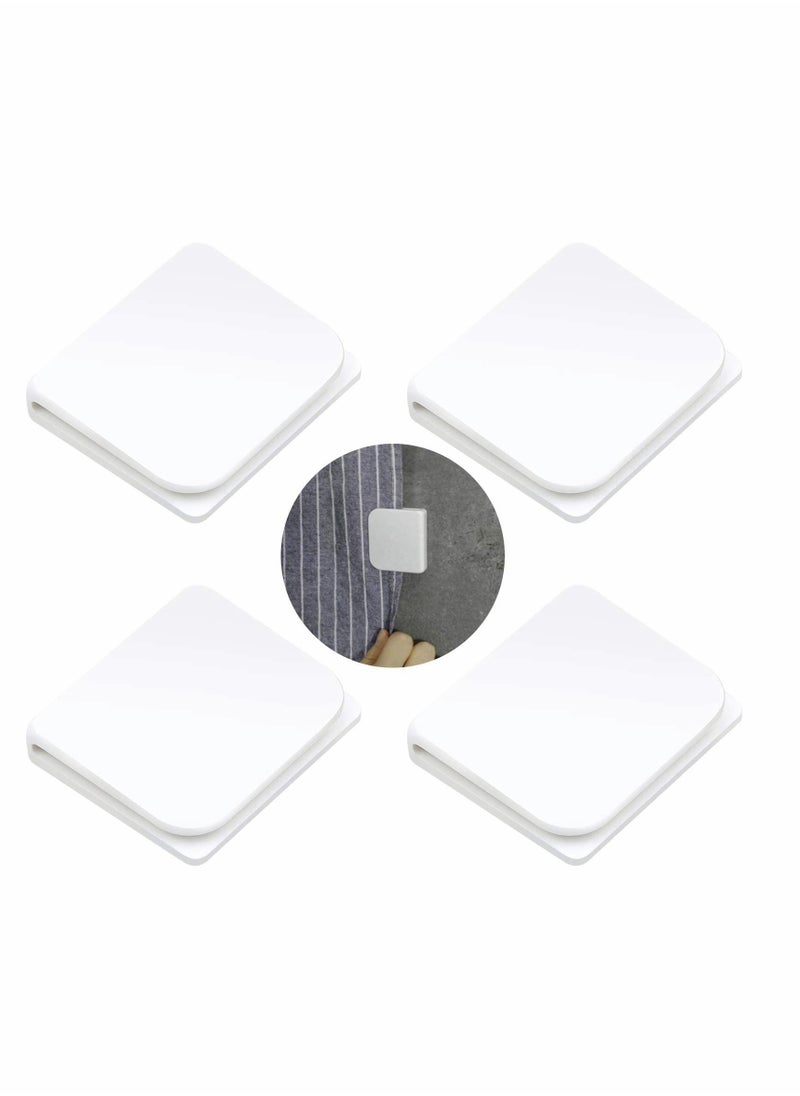 Shower Curtain Clips Self-Adhesive Anti Splash Spill Guard Curtain Stop Clip Windproof Bathroom Water Leaking Guard Clips - U Shape Fixed 4 Pieces