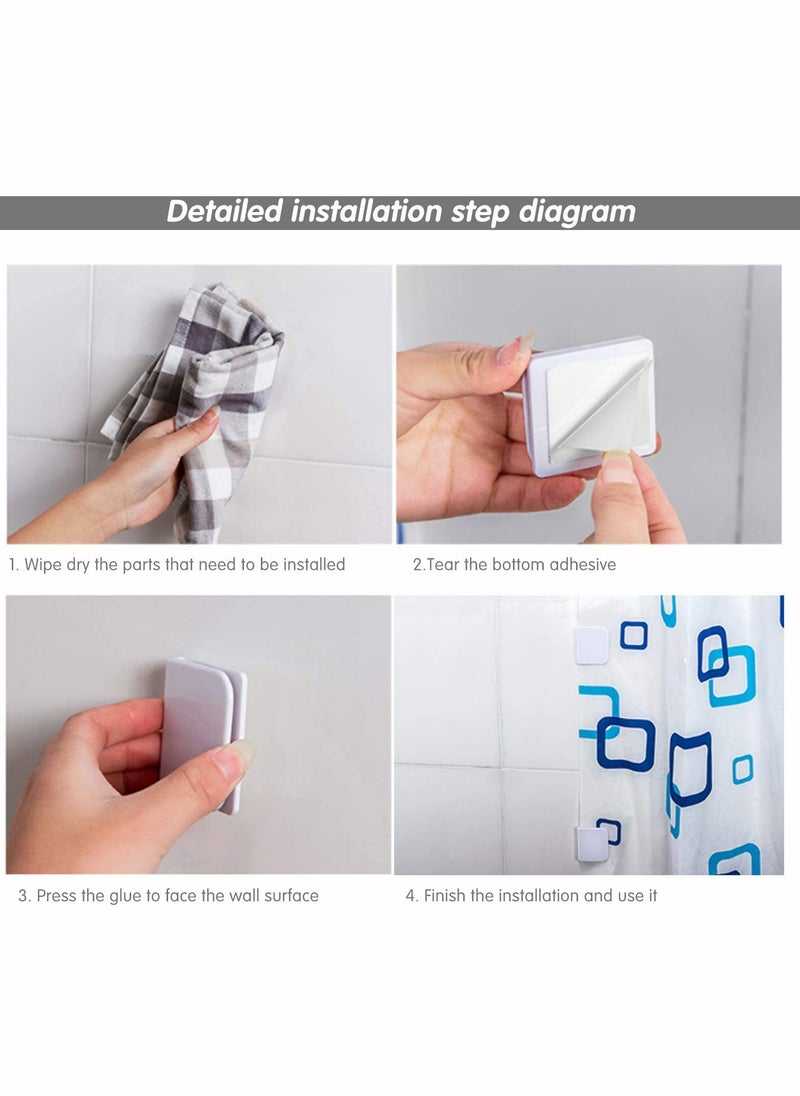Shower Curtain Clips Self-Adhesive Anti Splash Spill Guard Curtain Stop Clip Windproof Bathroom Water Leaking Guard Clips - U Shape Fixed 4 Pieces