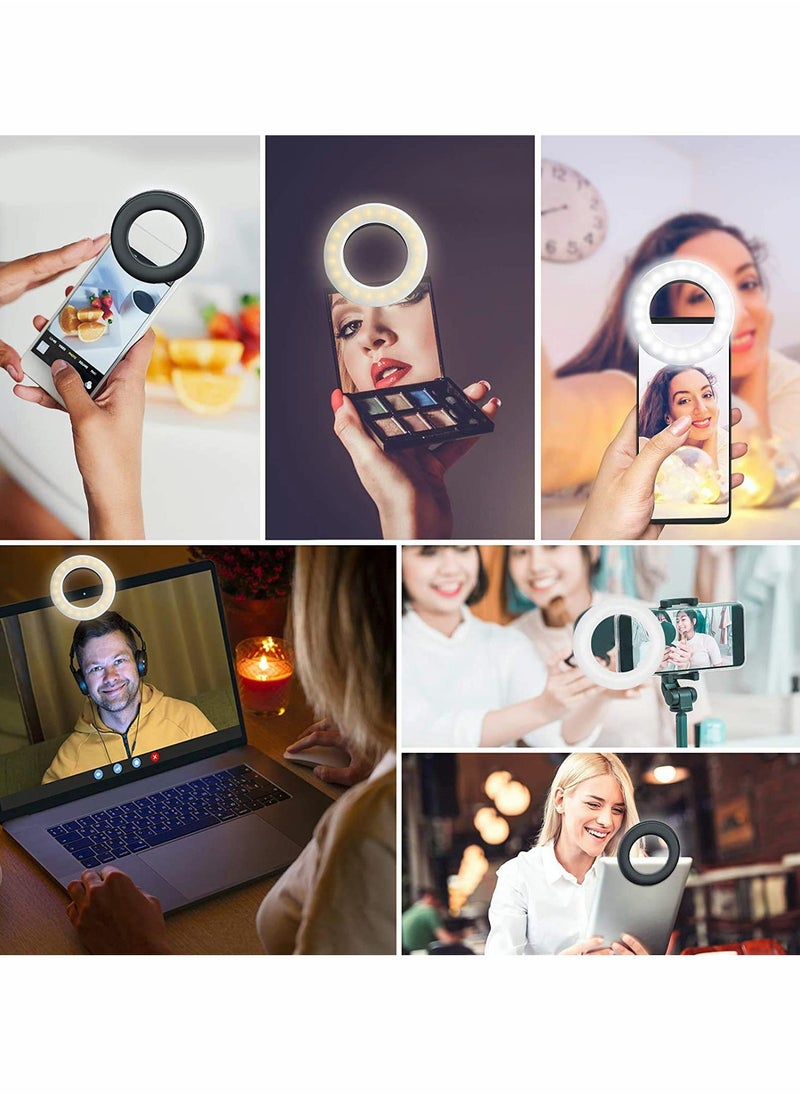 Ring Light, Phone Selfie Ring Light LED Mini Circle Light for Zoom Call, Self Broadcasting, Live Streaming, Online Meeting, Photography