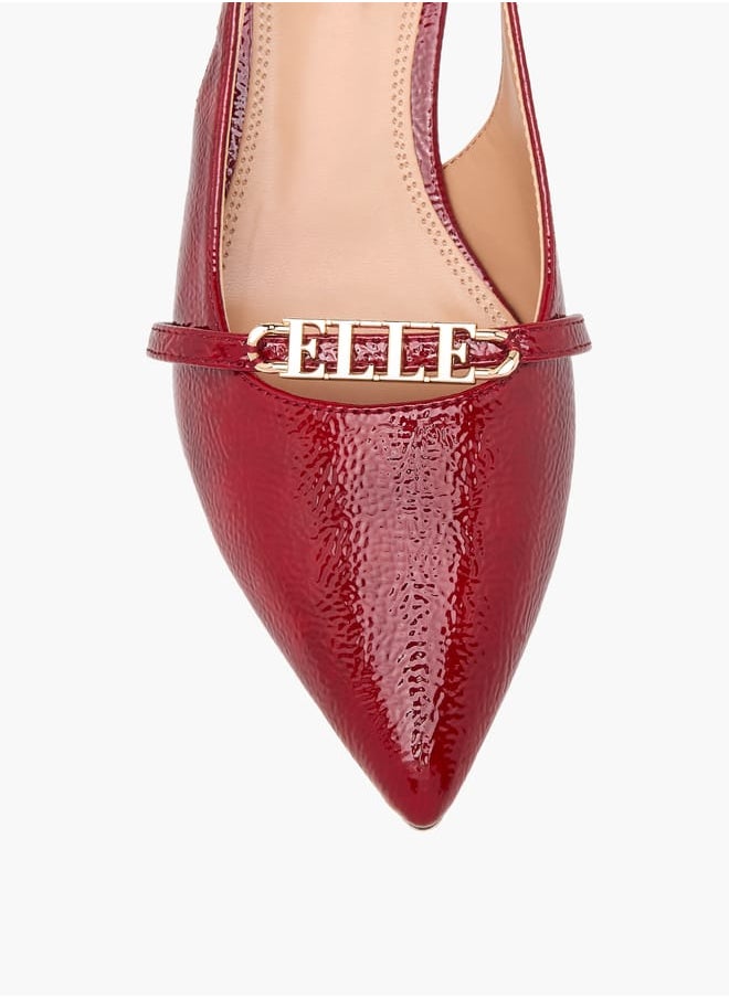 Women's Logo Accent Slingback Shoes with Stiletto Heels