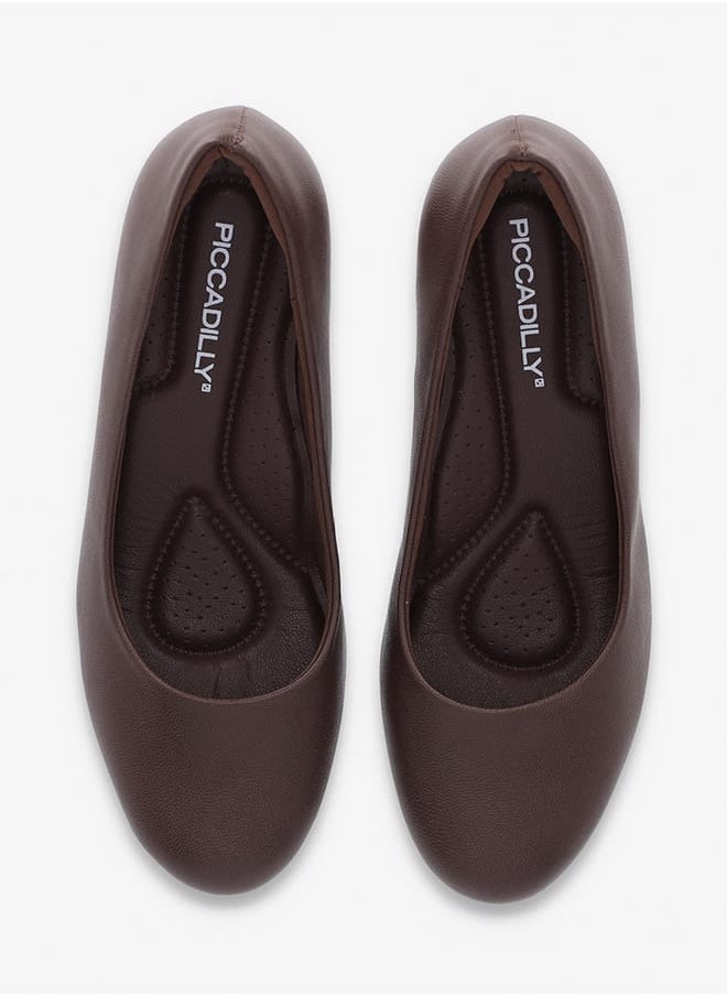 Women Round Toe Slip-On Shoes with Block Heels