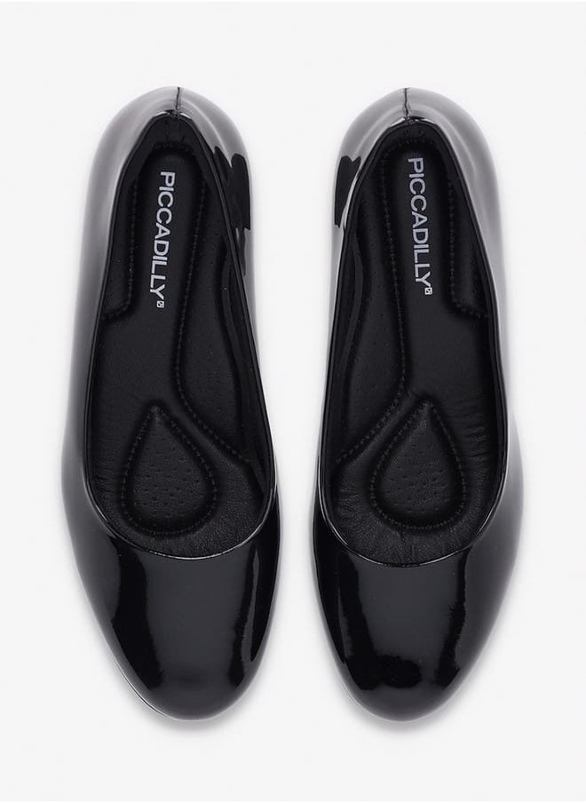 Women Round Toe Slip-On Shoes with Block Heels