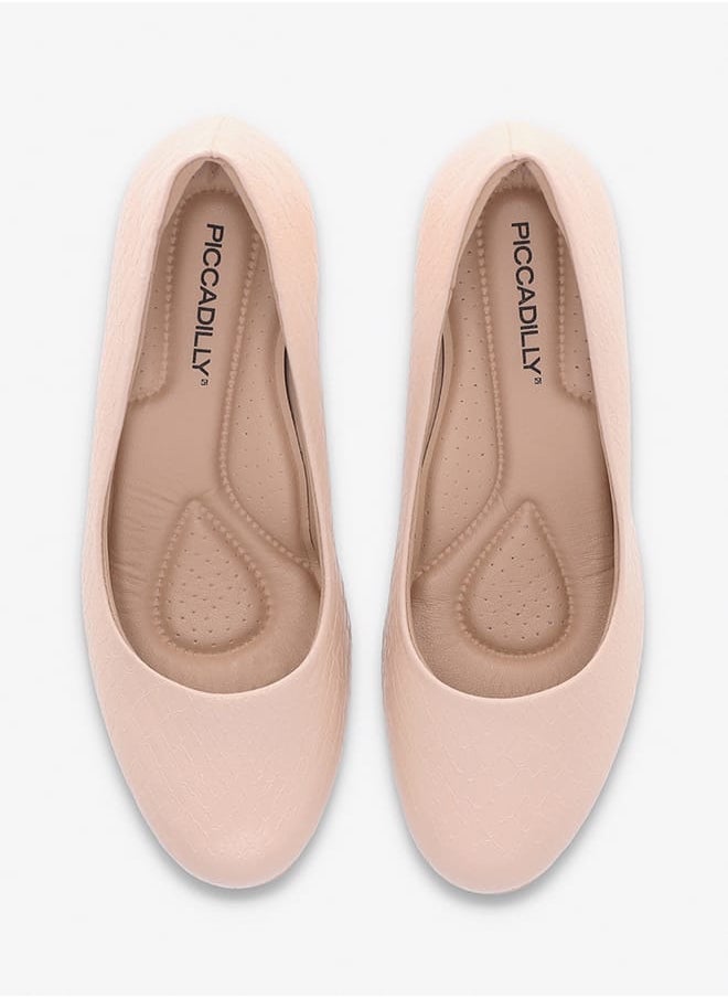 Women Round Toe Slip-On Pumps with Block Heels