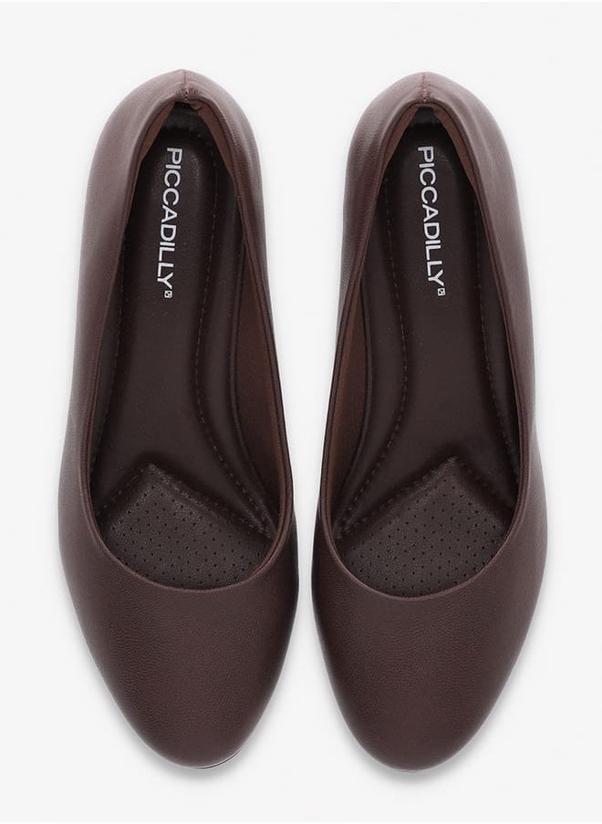 Women Round Toe Slip-On Shoes with Block Heels
