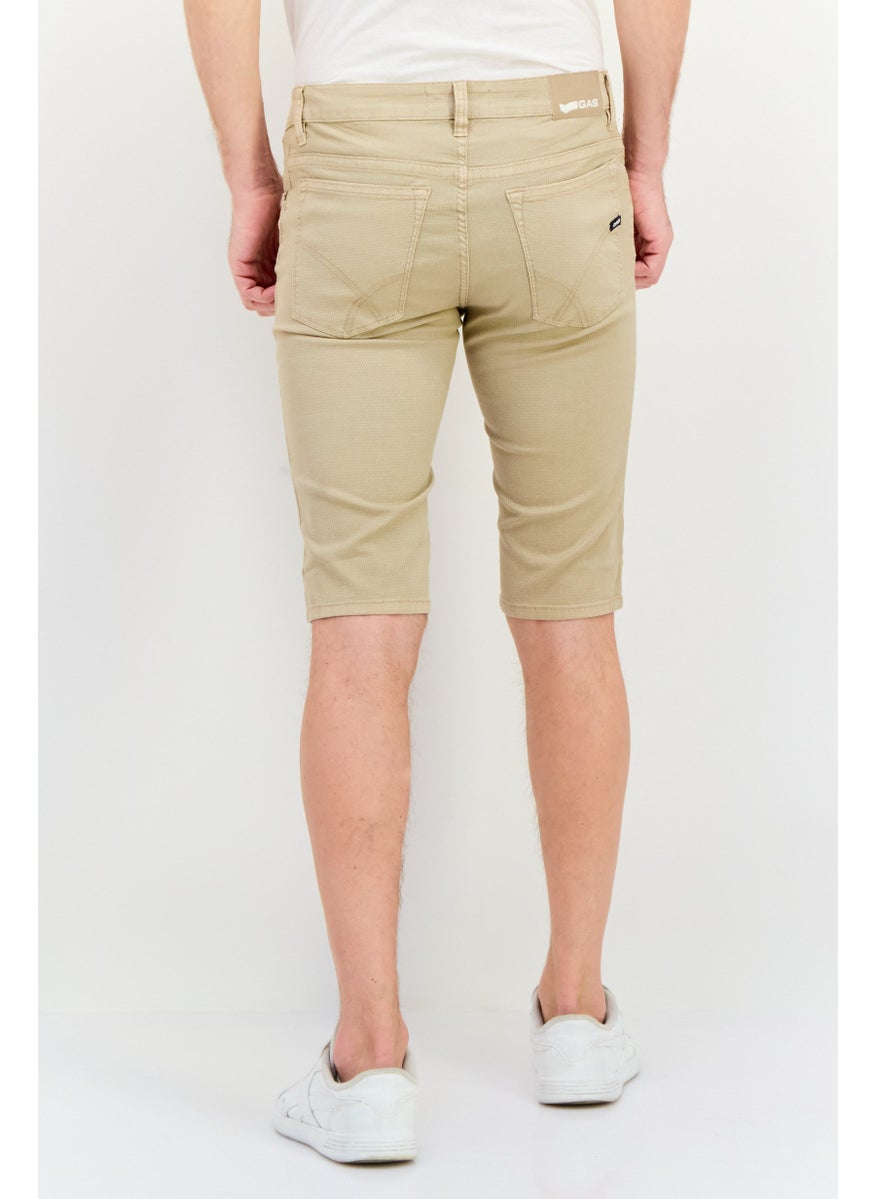 Men Plain Chino Shorts, Beige