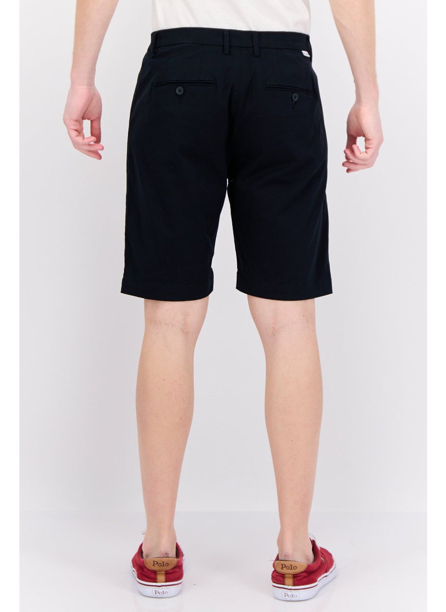 Men Solid Chino Shorts, Black