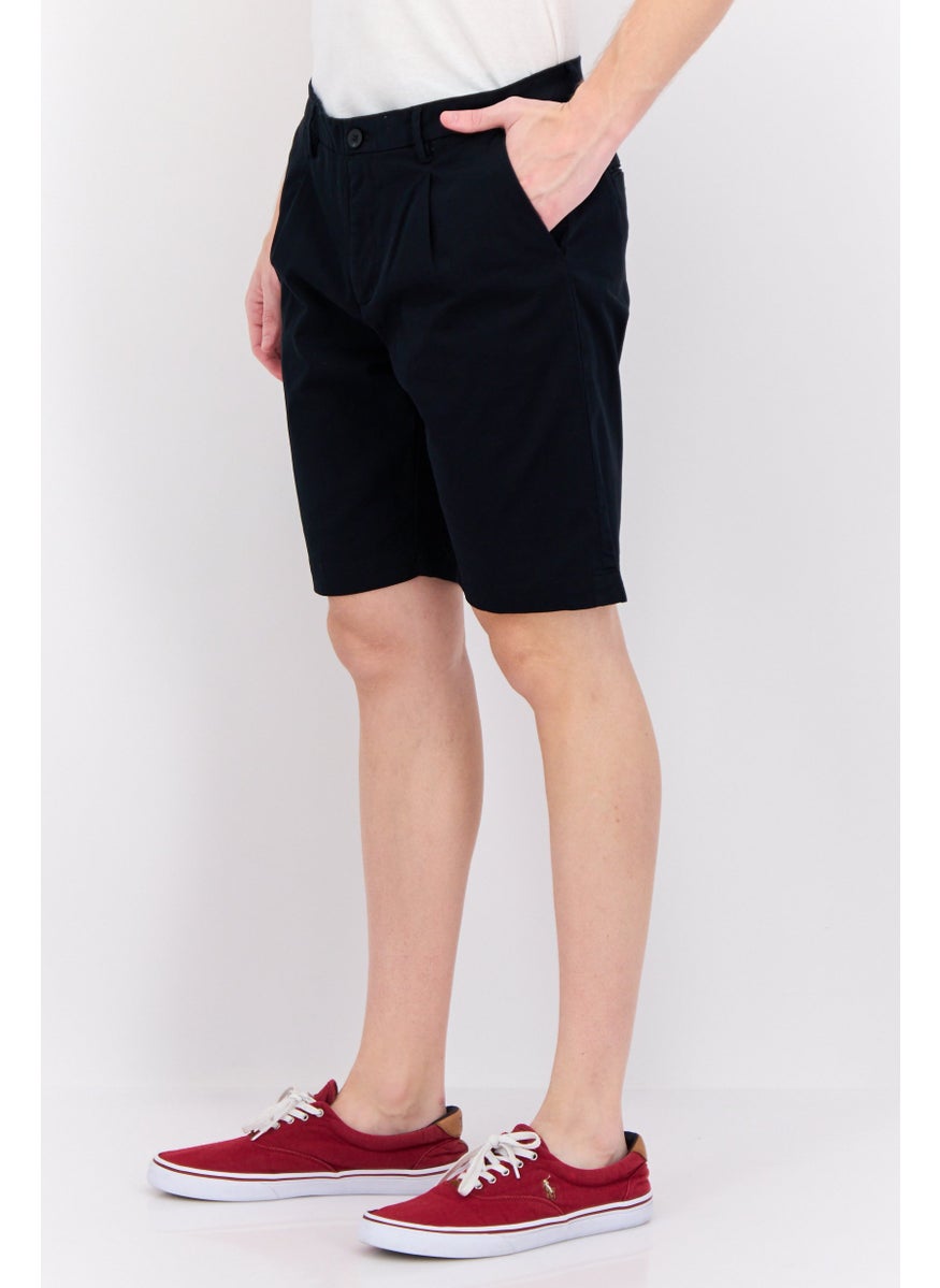 Men Solid Chino Shorts, Black