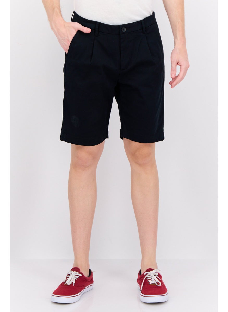 Men Solid Chino Shorts, Black