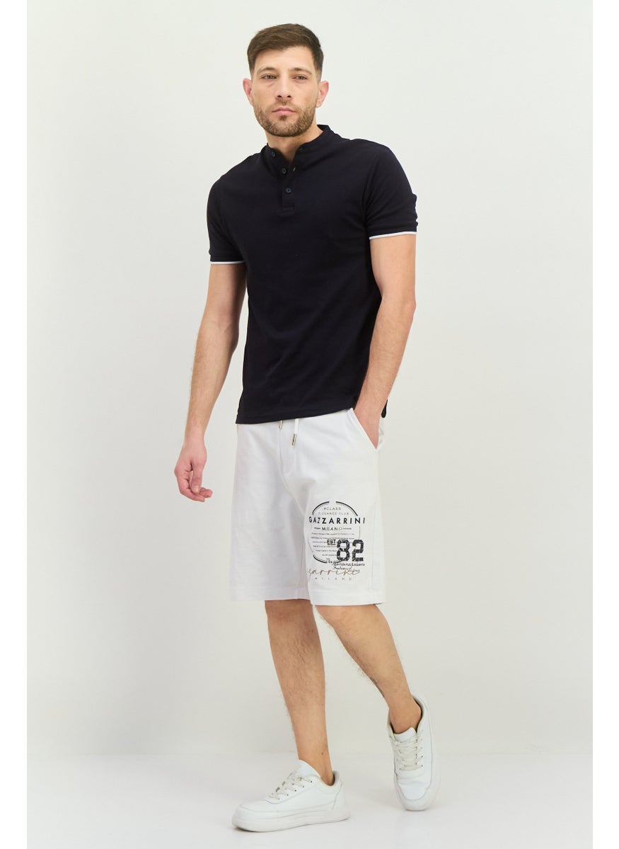 Men Graphic Print Basic Shorts, White
